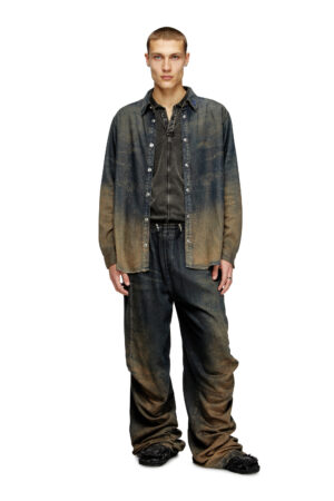 Shirt in fluid shaded denim