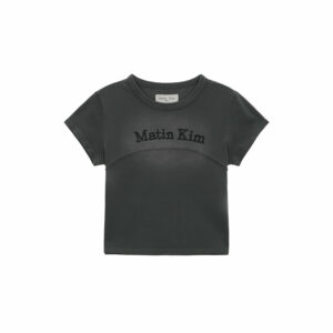 PIGMENT CUT OUT LOGO CROP TOP IN CHARCOAL